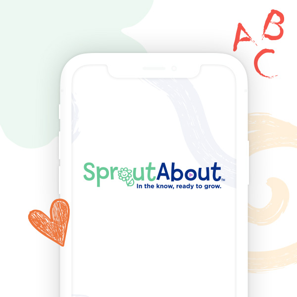The SproutAbout logo inside a cell phone icon